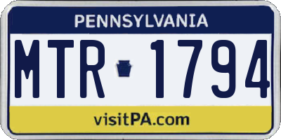 PA license plate MTR1794