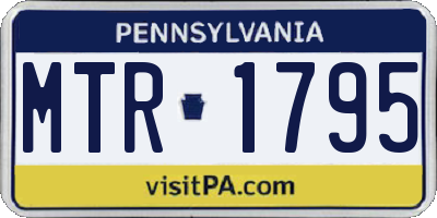 PA license plate MTR1795