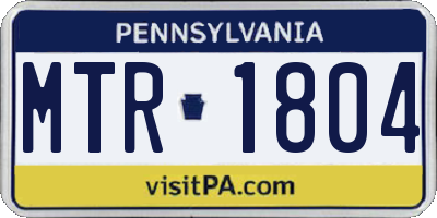 PA license plate MTR1804