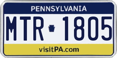 PA license plate MTR1805