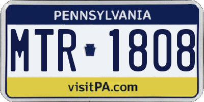 PA license plate MTR1808