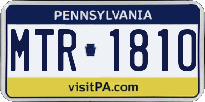 PA license plate MTR1810
