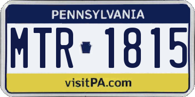 PA license plate MTR1815