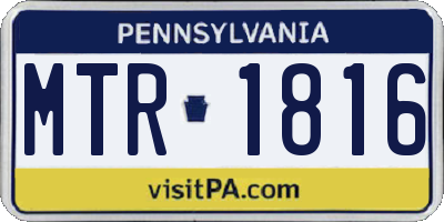 PA license plate MTR1816