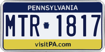 PA license plate MTR1817