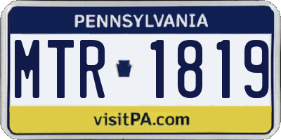 PA license plate MTR1819