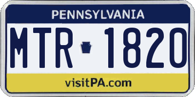 PA license plate MTR1820
