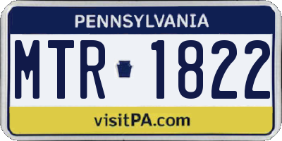PA license plate MTR1822