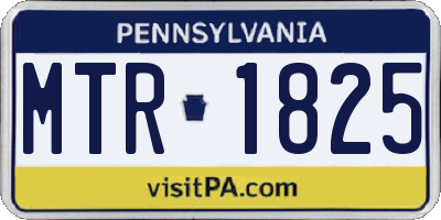 PA license plate MTR1825