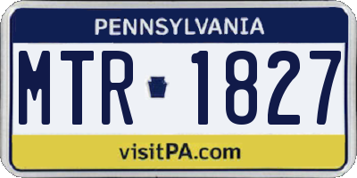 PA license plate MTR1827