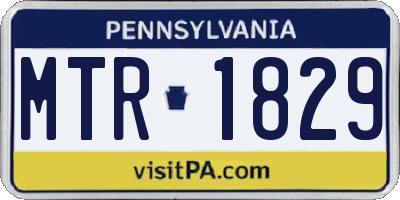 PA license plate MTR1829