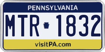 PA license plate MTR1832