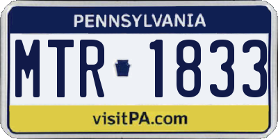 PA license plate MTR1833