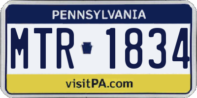 PA license plate MTR1834