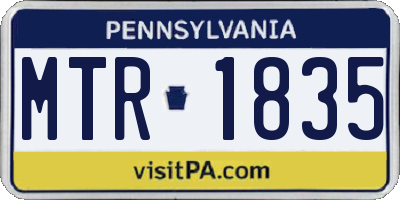 PA license plate MTR1835
