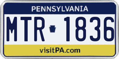 PA license plate MTR1836