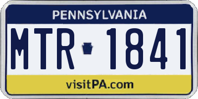 PA license plate MTR1841