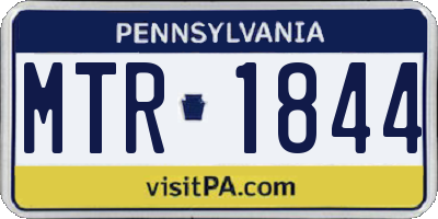 PA license plate MTR1844