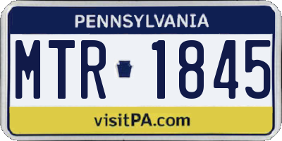 PA license plate MTR1845