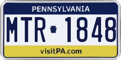 PA license plate MTR1848