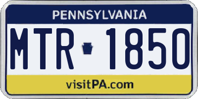 PA license plate MTR1850