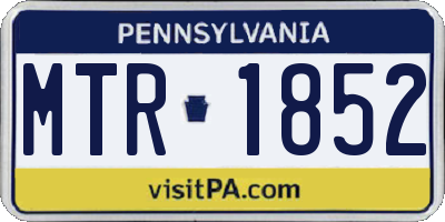 PA license plate MTR1852