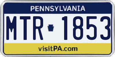 PA license plate MTR1853