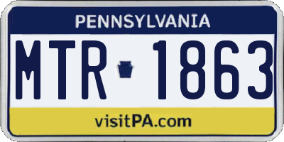 PA license plate MTR1863