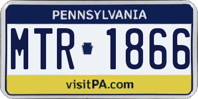 PA license plate MTR1866