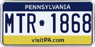 PA license plate MTR1868