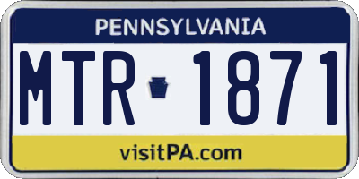 PA license plate MTR1871
