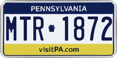 PA license plate MTR1872
