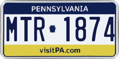 PA license plate MTR1874