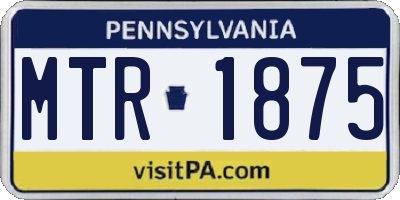 PA license plate MTR1875