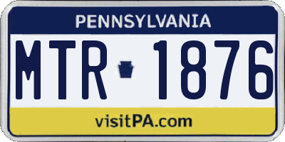 PA license plate MTR1876