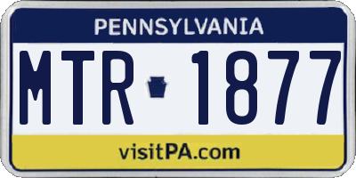 PA license plate MTR1877
