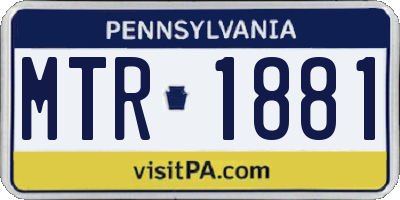 PA license plate MTR1881