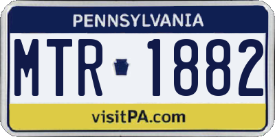 PA license plate MTR1882