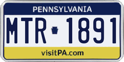 PA license plate MTR1891