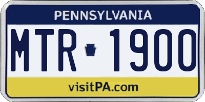 PA license plate MTR1900
