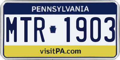 PA license plate MTR1903