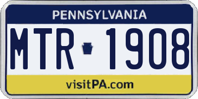 PA license plate MTR1908