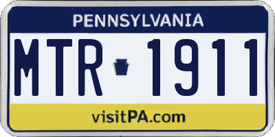 PA license plate MTR1911