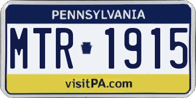 PA license plate MTR1915