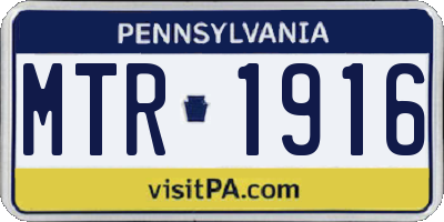 PA license plate MTR1916