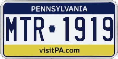 PA license plate MTR1919