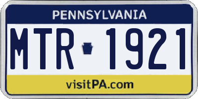 PA license plate MTR1921