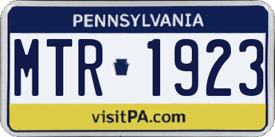 PA license plate MTR1923