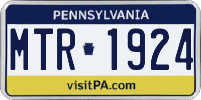 PA license plate MTR1924