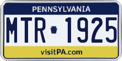 PA license plate MTR1925